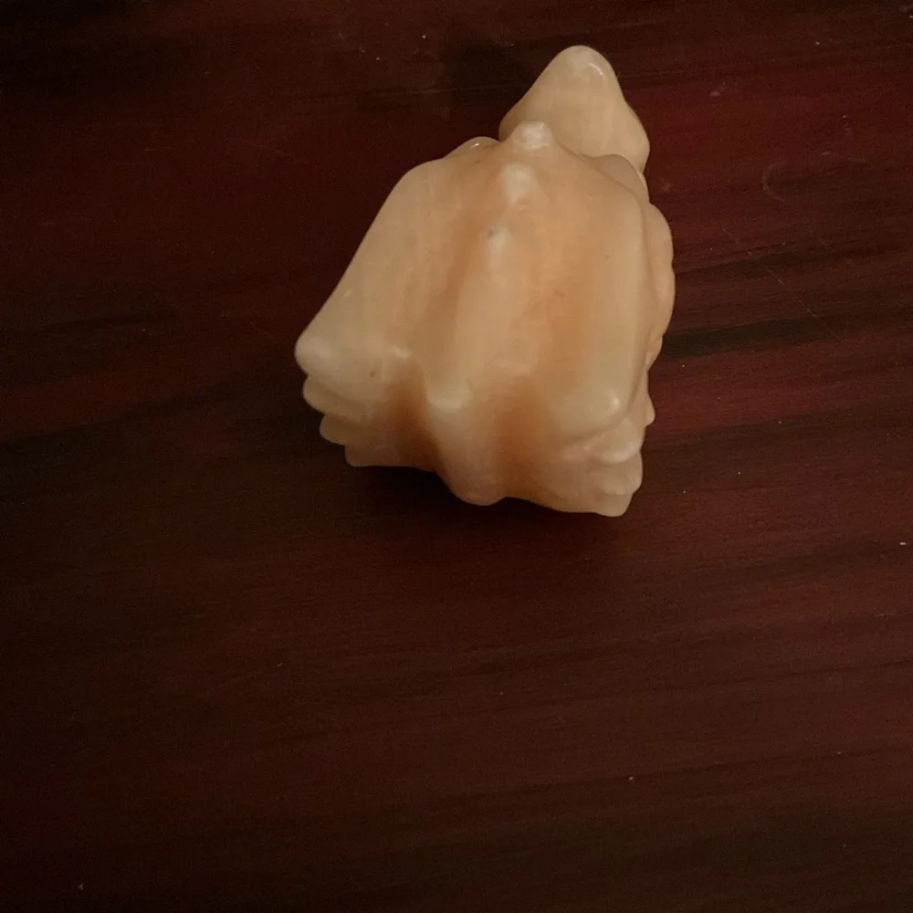 Carved Peach Agate Dragon Head Sculpture Gemstone Crystal